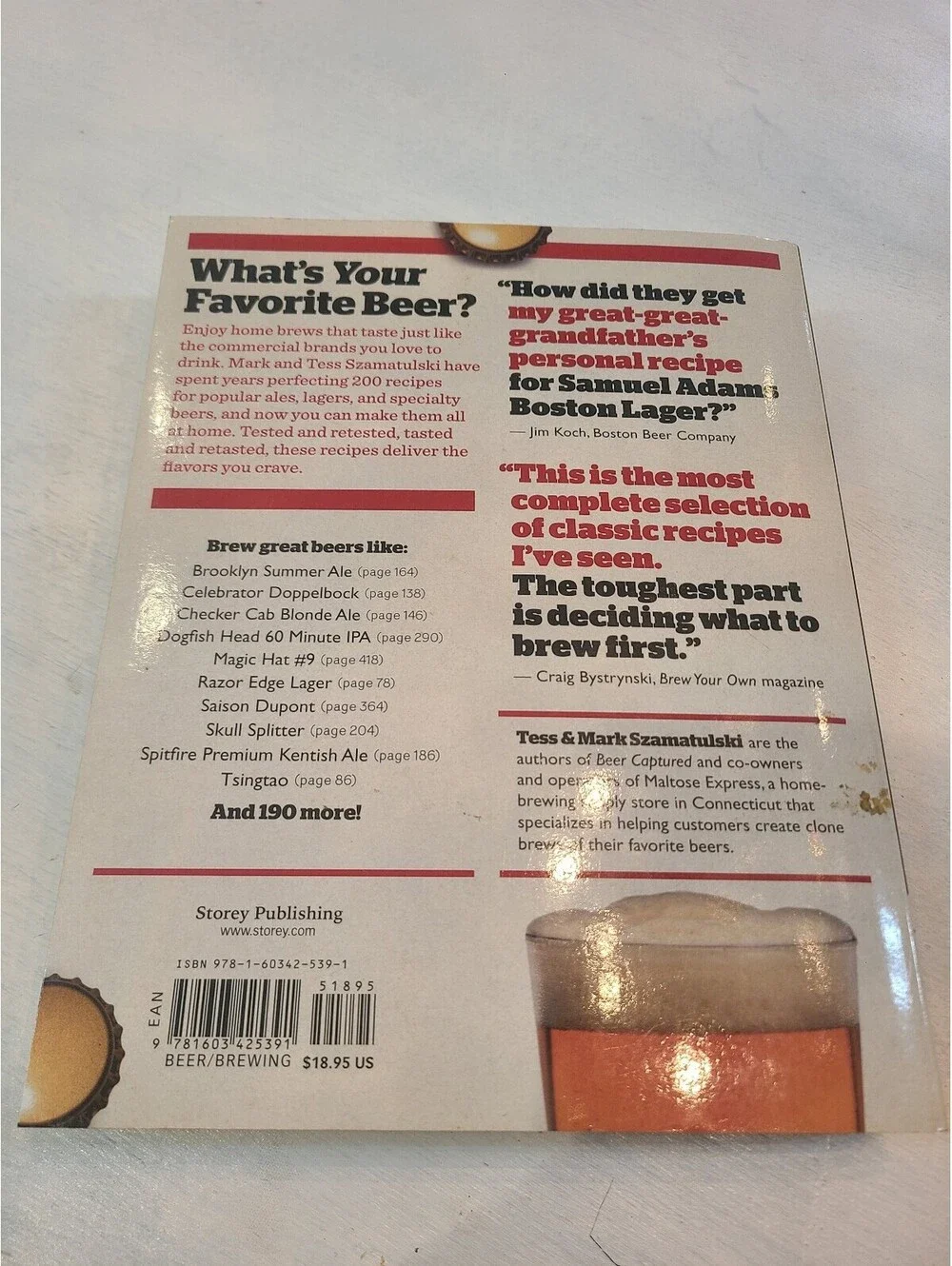 Clone Brews Recipes for 200 Commercial Beers Paperback Tess & Mark Szamatulski